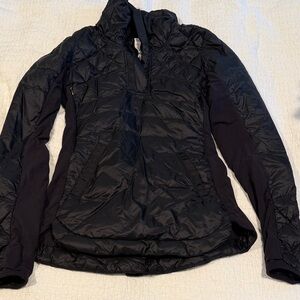 lululemon athletica Black Quilted Pullover Jacket